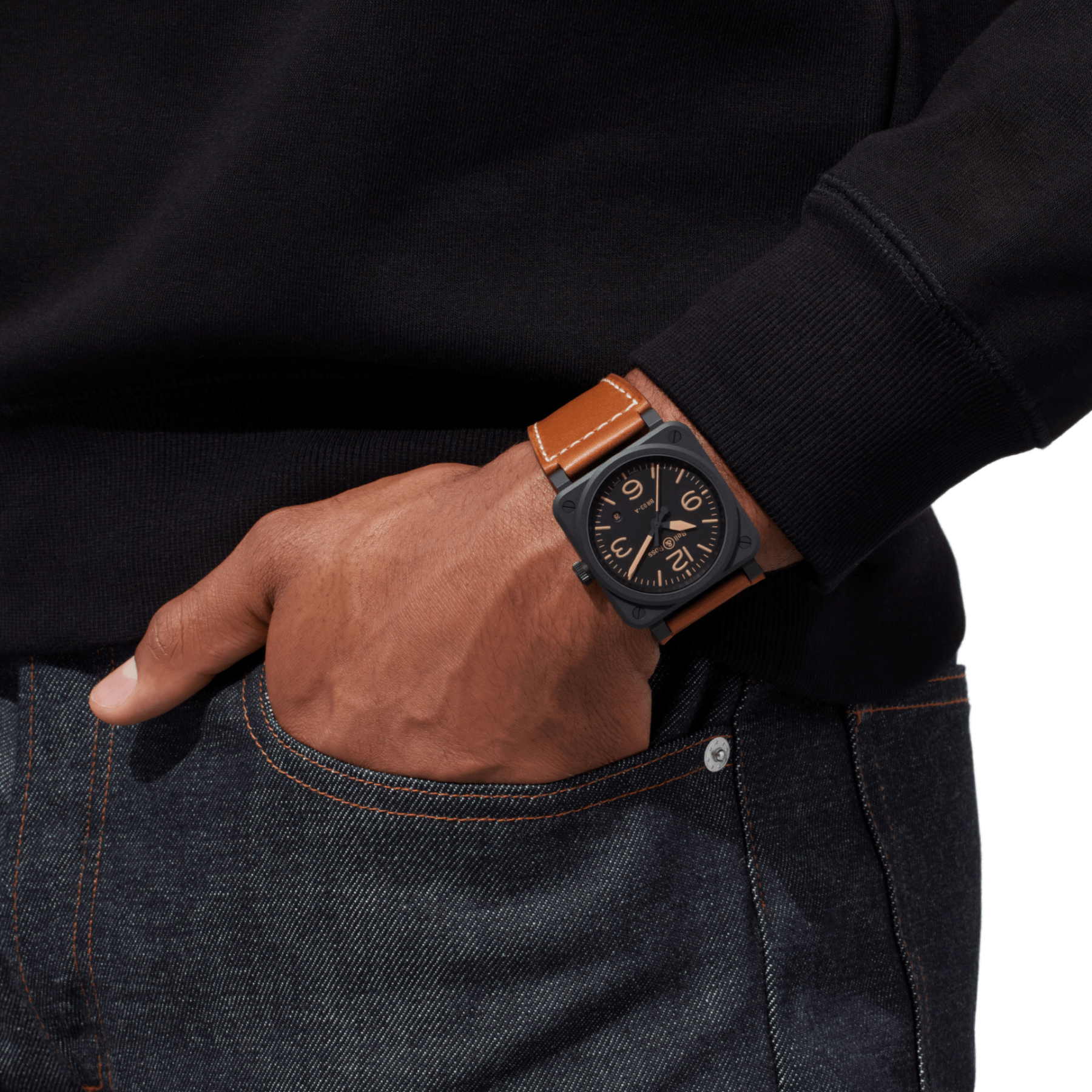 Jeu D'aiguilles Complet (x3) Bell & Ross BR01-92 - Rhodiées + Superluminova, Neuves Sans étiquette
