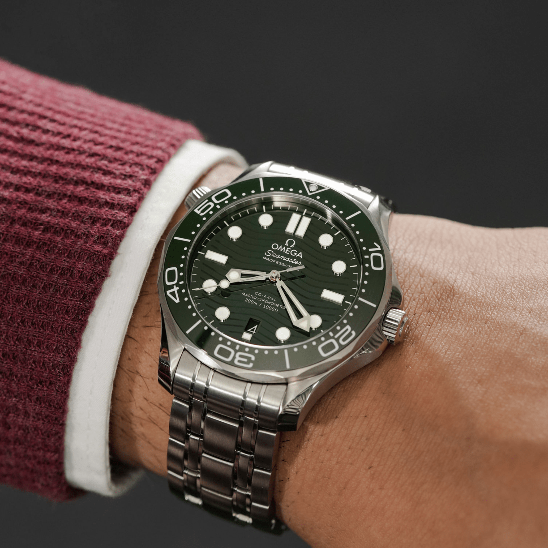 Omega Seamaster Diver 300M acero esfera y bisel verde ref 210.30.42.20.10.001