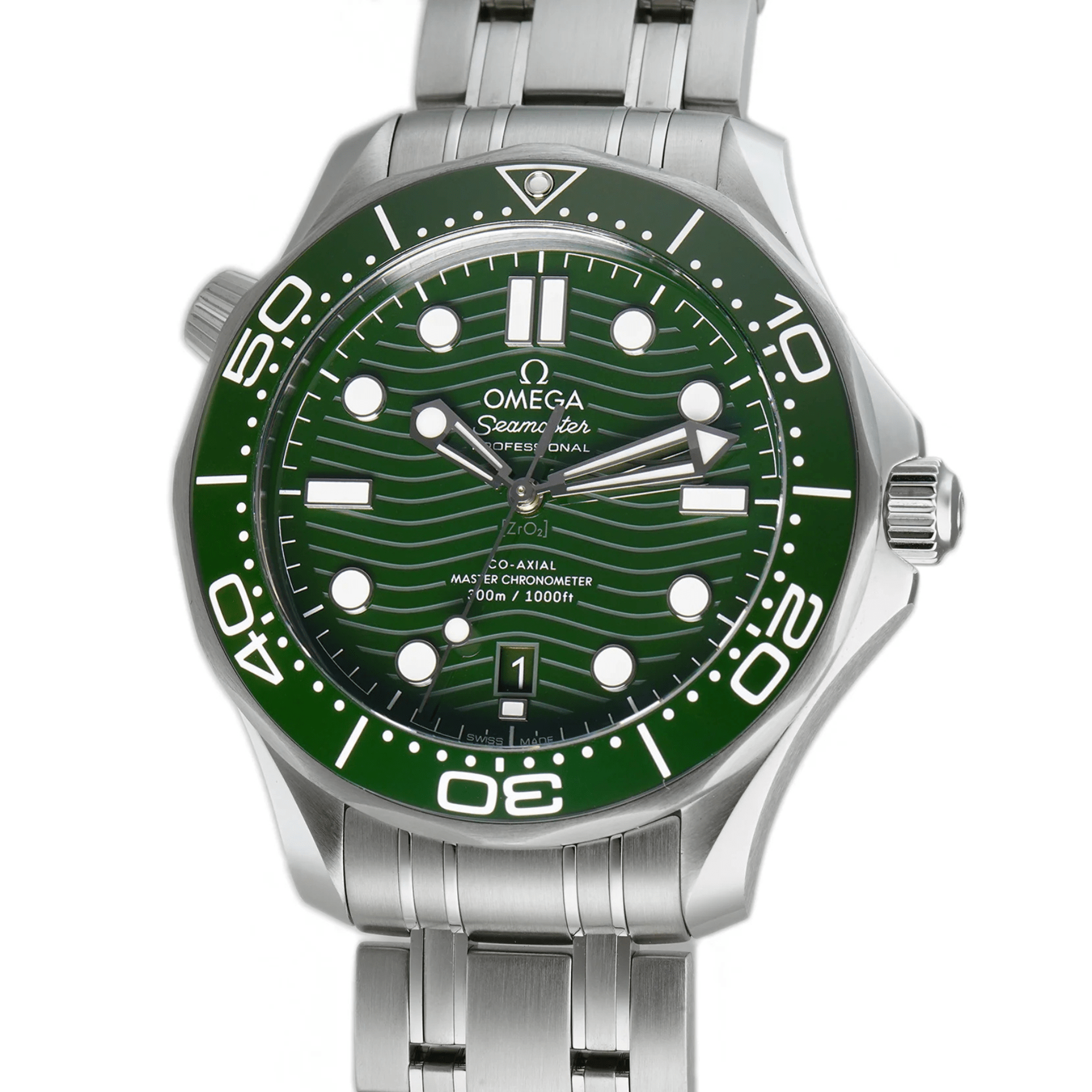 Omega Seamaster Diver 300M acero esfera y bisel verde ref 210.30.42.20.10.001