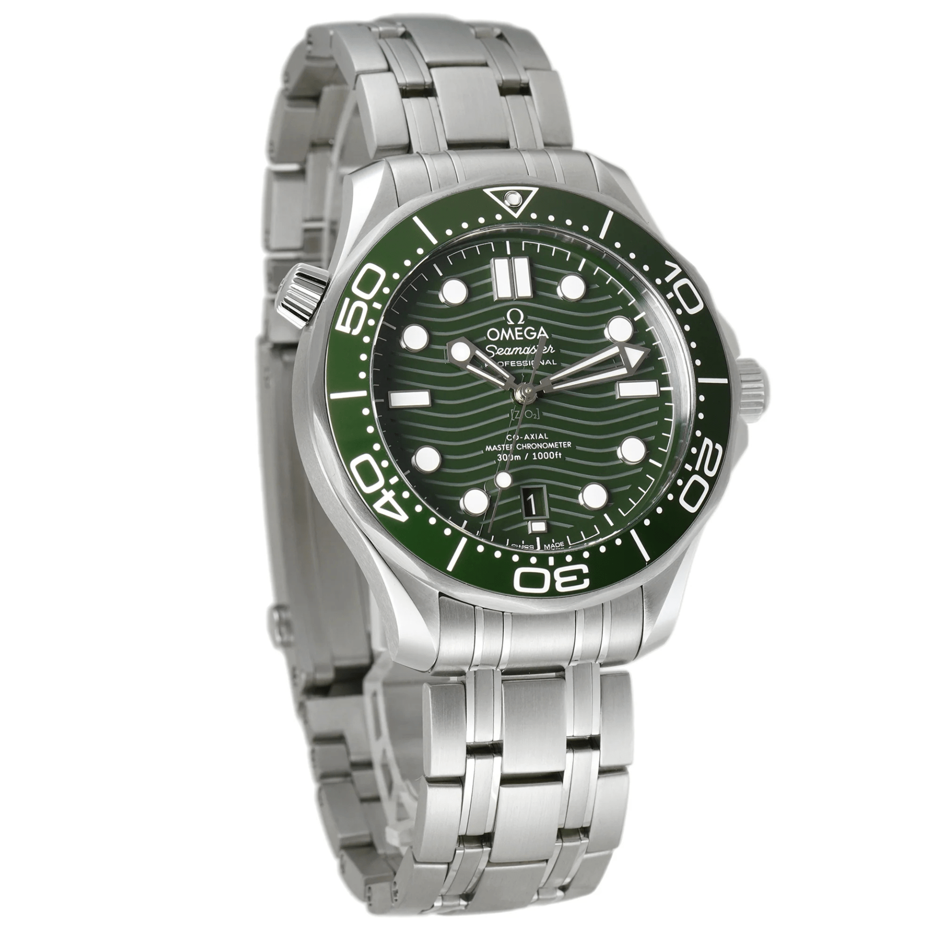 Omega Seamaster Diver 300M acero esfera y bisel verde ref 210.30.42.20.10.001