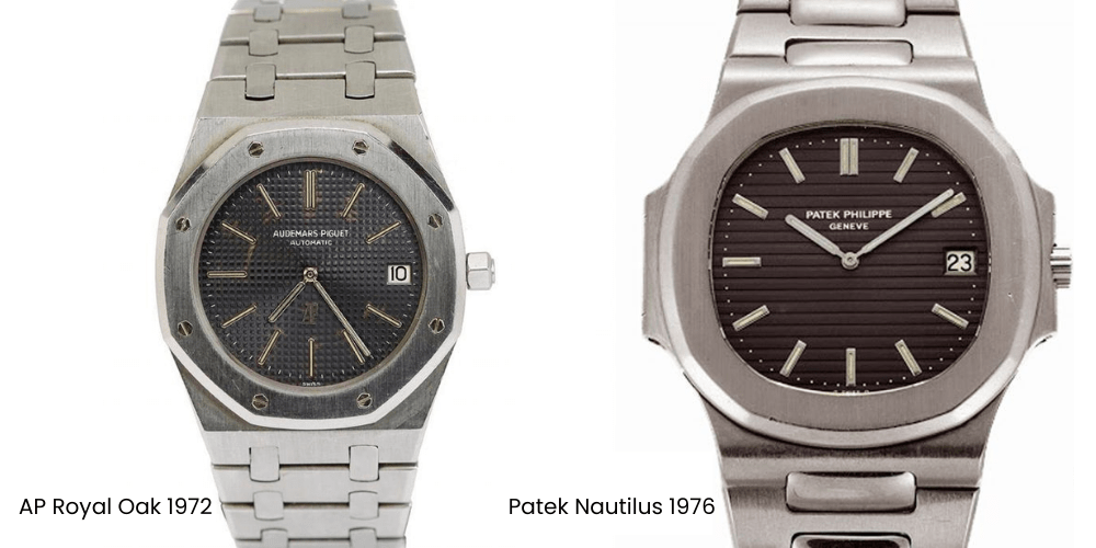Audemars Piguet Royal Oak de 1972 y Patek Philippe Nautilus de 1976