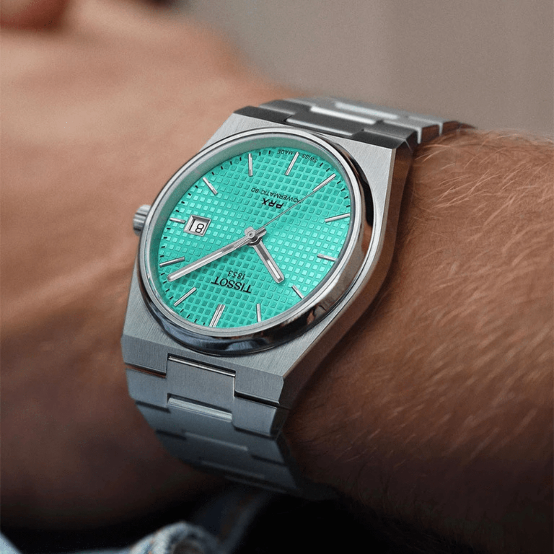 Tissot PRX Powermatic 80 de 40 mm en acero esfera verde claro Ref T137.407.11.091.01