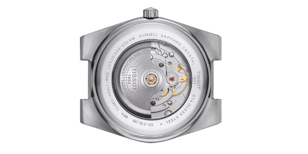 Tissot PRX trasera maquinaria vista