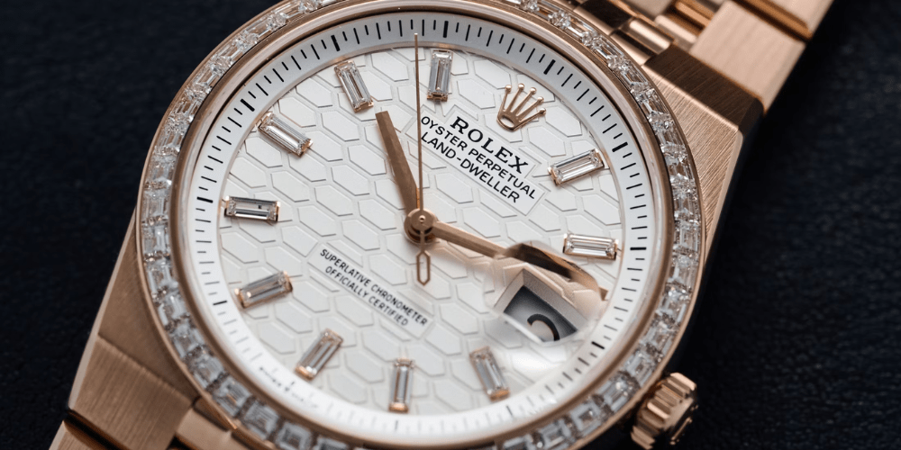 Rolex land-dweller 36mm everose diamantes 127285TBR