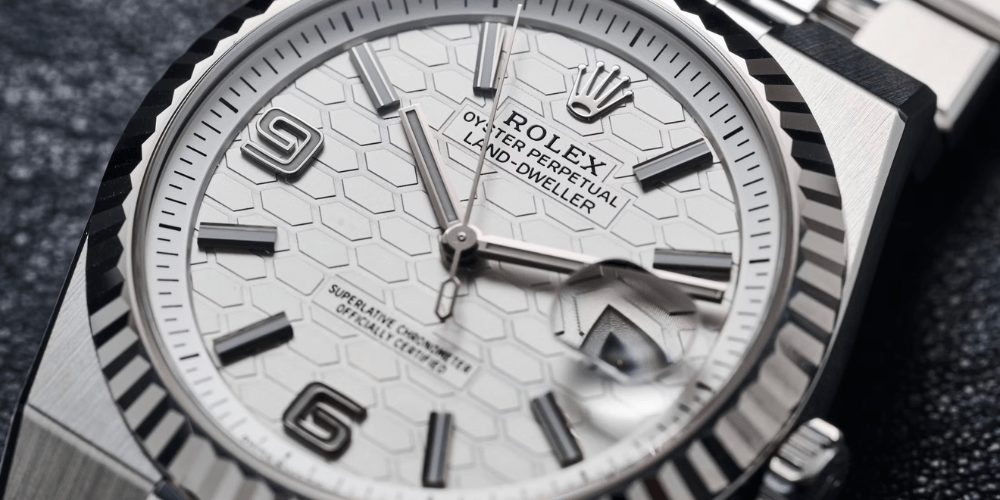 Rolex Land-Dweller 40 mm acero bisel de oro blanco ref 127334