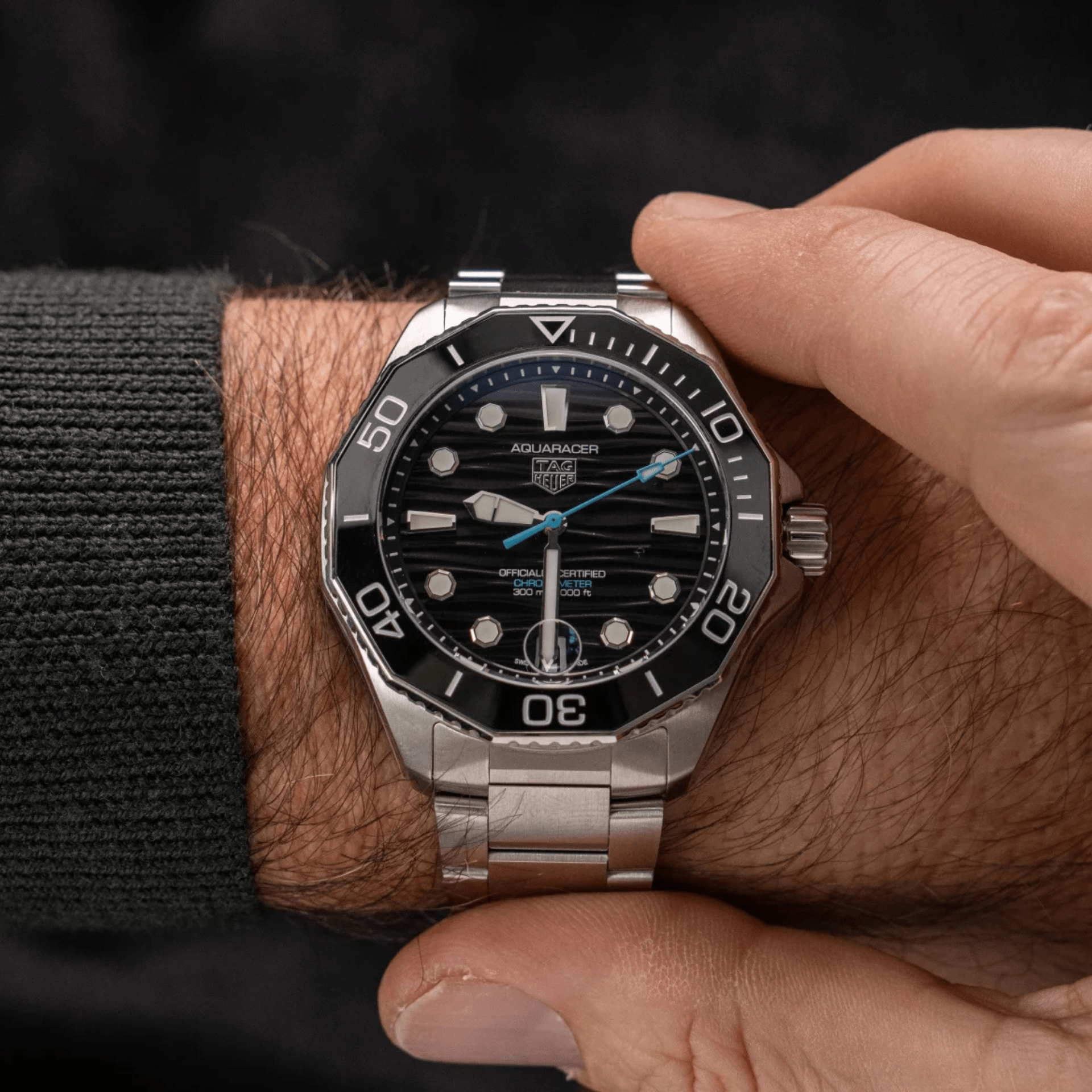 Tag Heuer Aquaracer Professional 300 Date 42 mm Ref WBP5110.BA0013 esfera negra