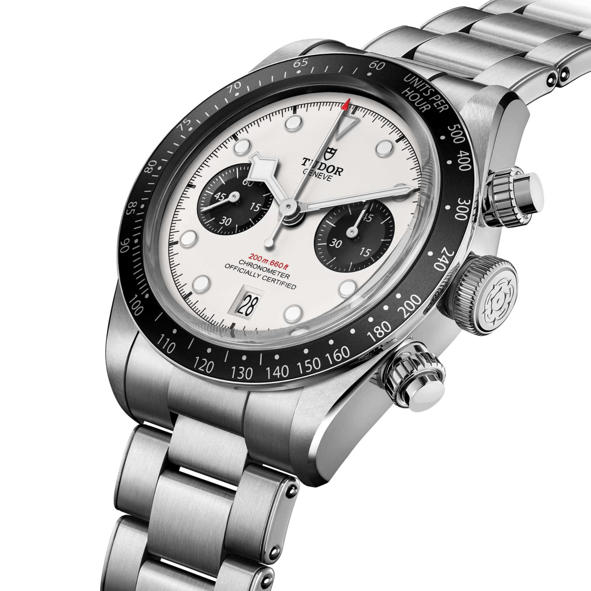 Tudor Black Bay Chrono 41 mm Panda Ref M79360N-0012 brazalete de 3 eslabones