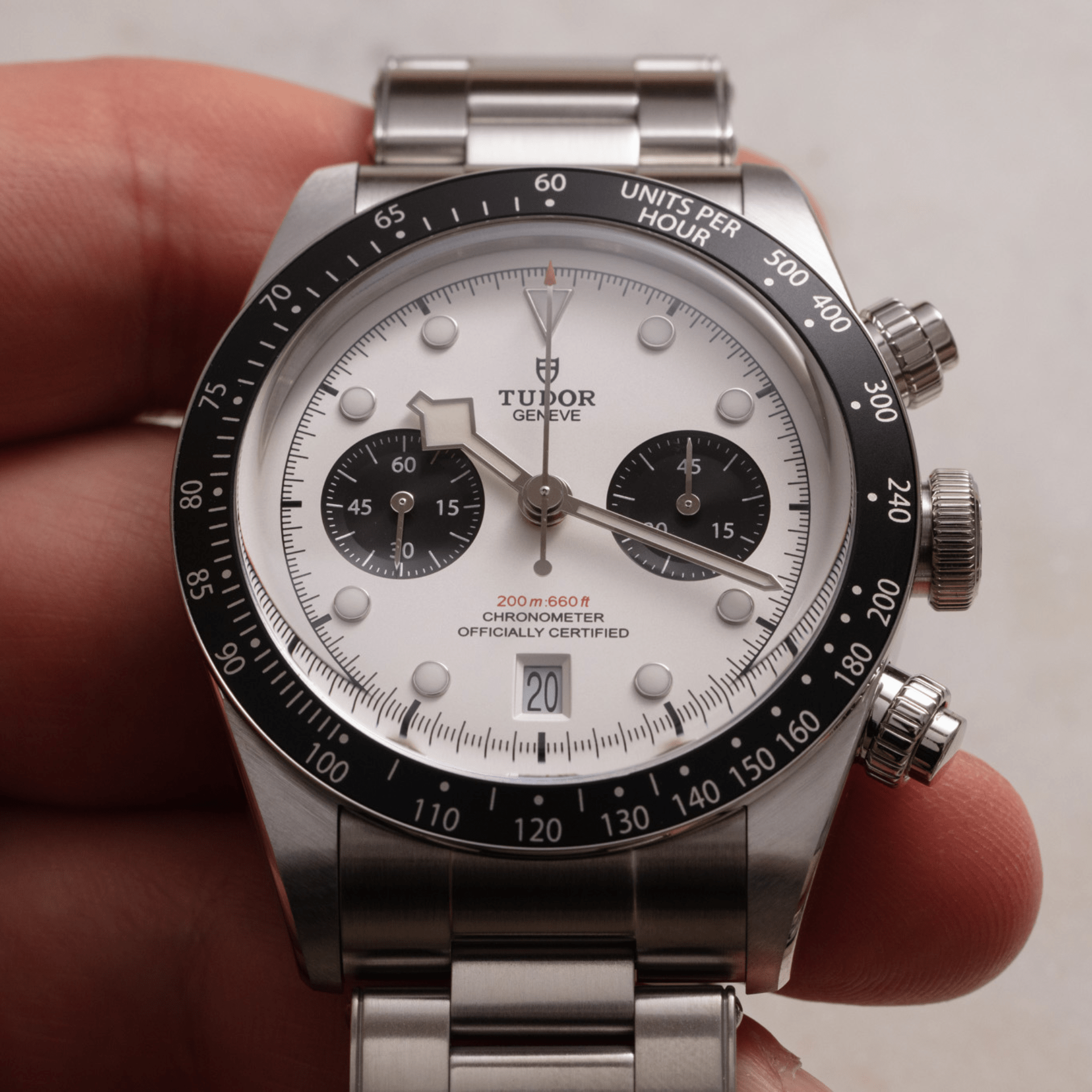Tudor Black Bay Chrono 41 mm Panda Ref M79360N-0012 brazalete de 3 eslabones