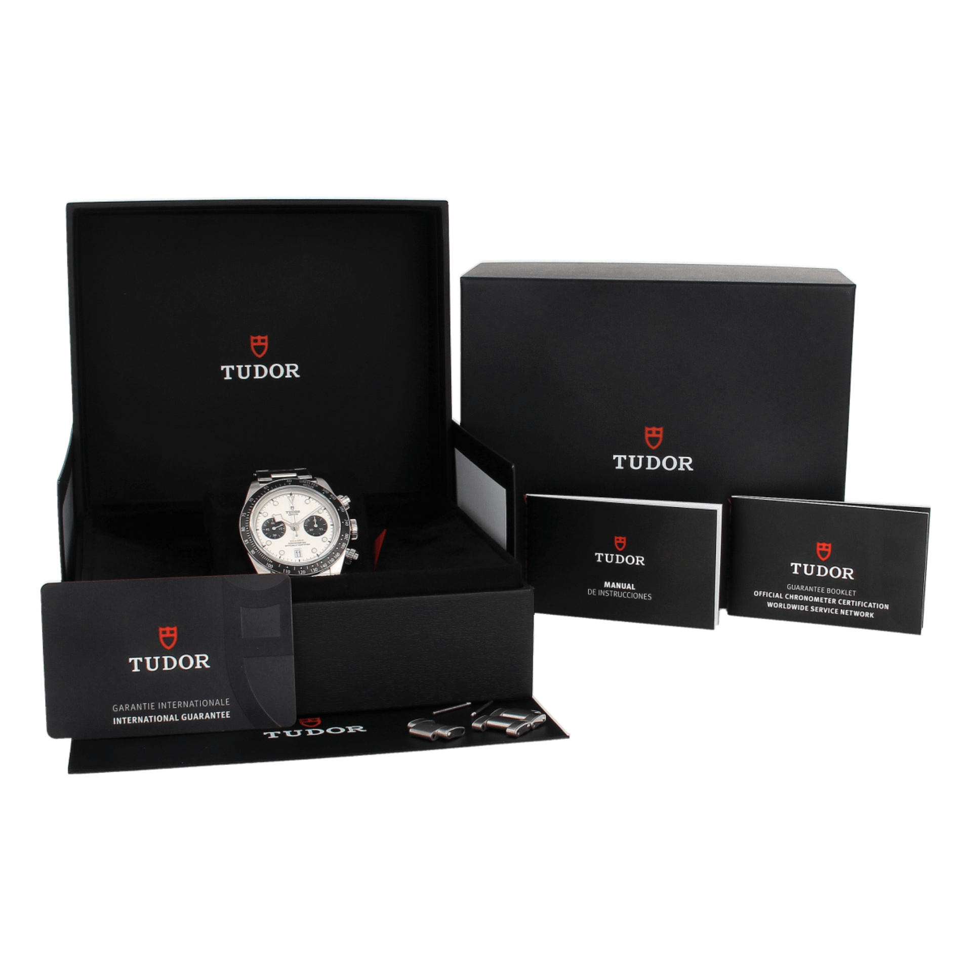 Tudor Black Bay Chrono 41 mm Panda Ref M79360N-0012 brazalete de 3 eslabones