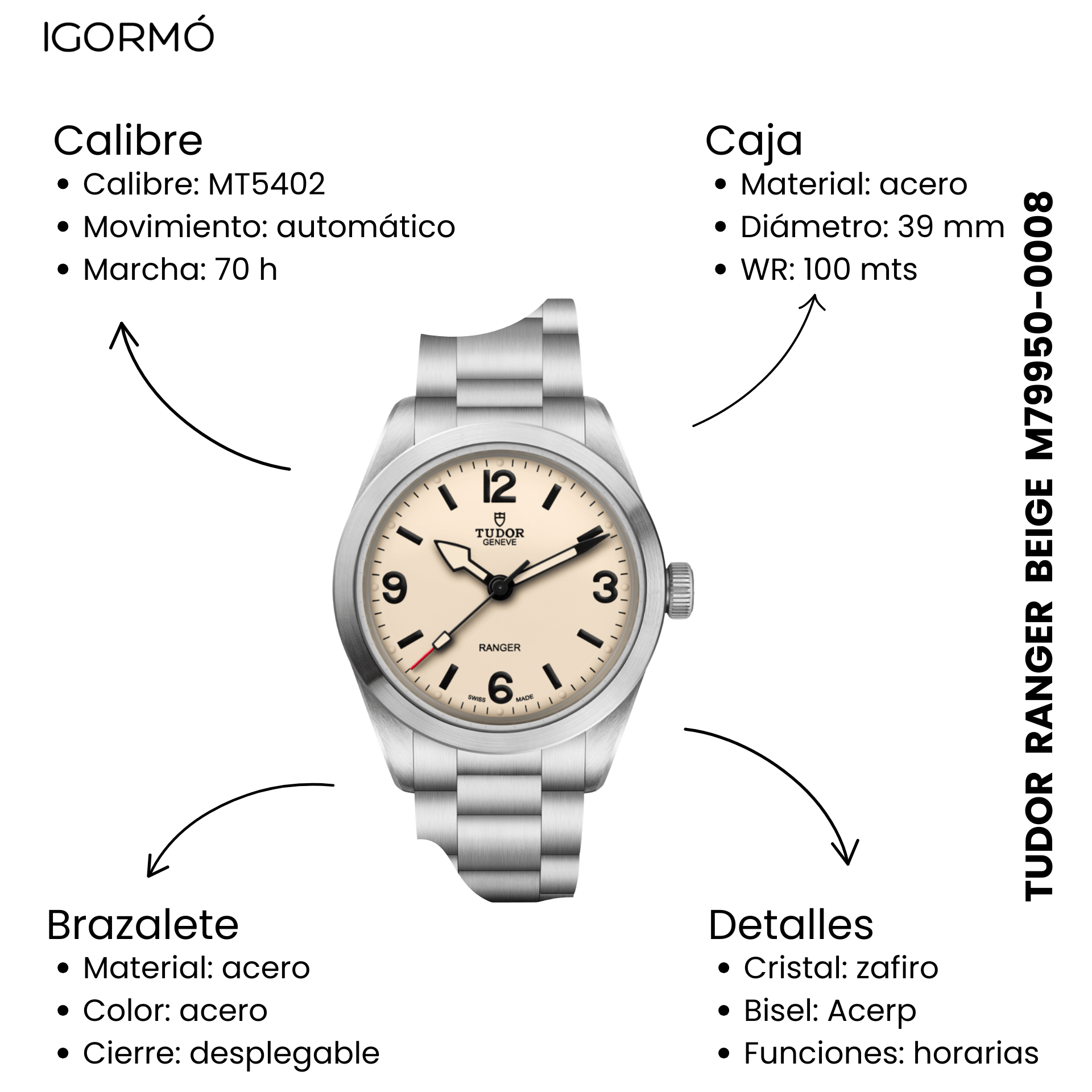 Tudor Ranger Beige 39mm M79950-0008
