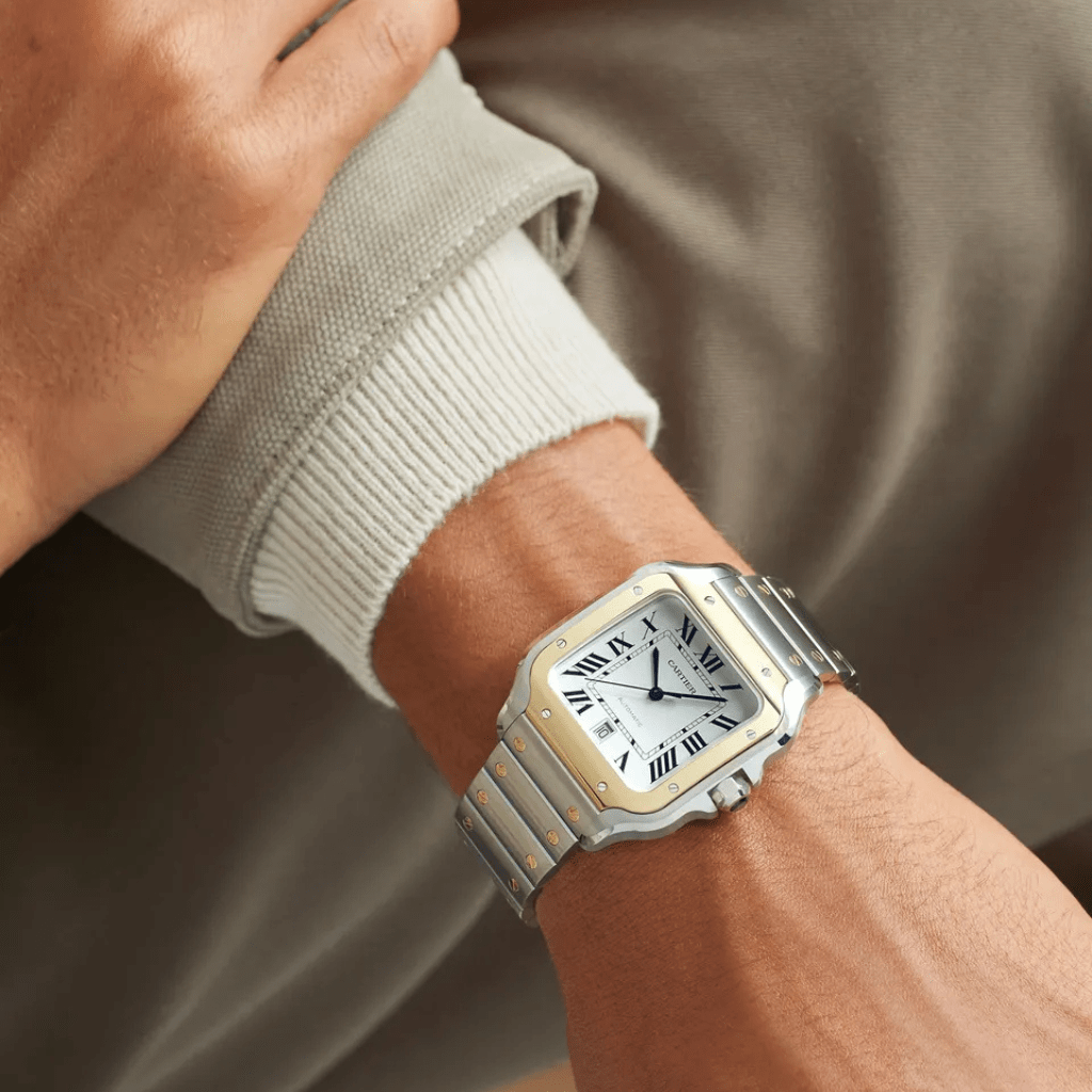 Cartier Santos acero y oro amarillo grande W2SA0009