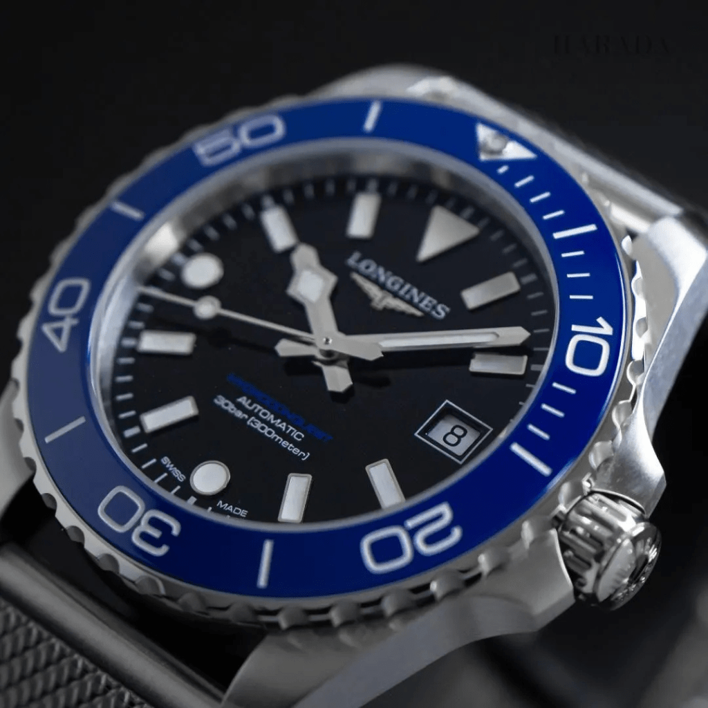 Longines Hydroconquest L3.779.4.90.6 acero 39mm milanesa bisel azul