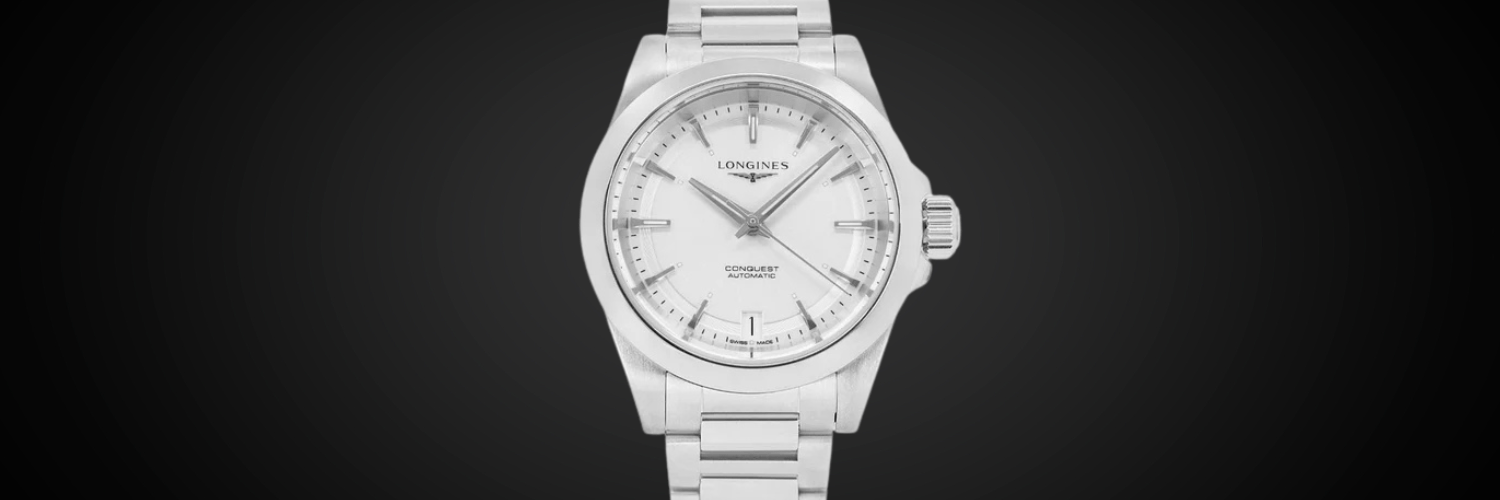 Longines Conquest 34mm esfera plata L3.430.4.72.6