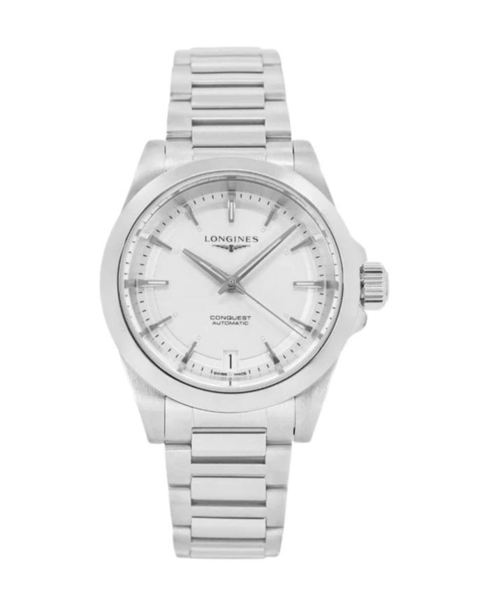 Longines Conquest 34mm esfera plata L3.430.4.72.6