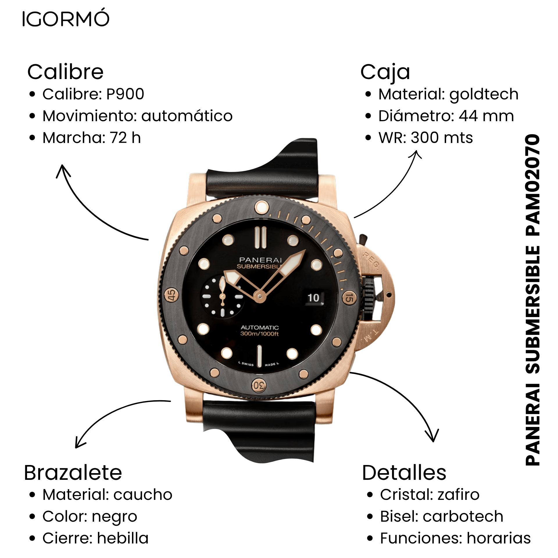 Panerai Submersible 44 mm Goldtech PAM02070