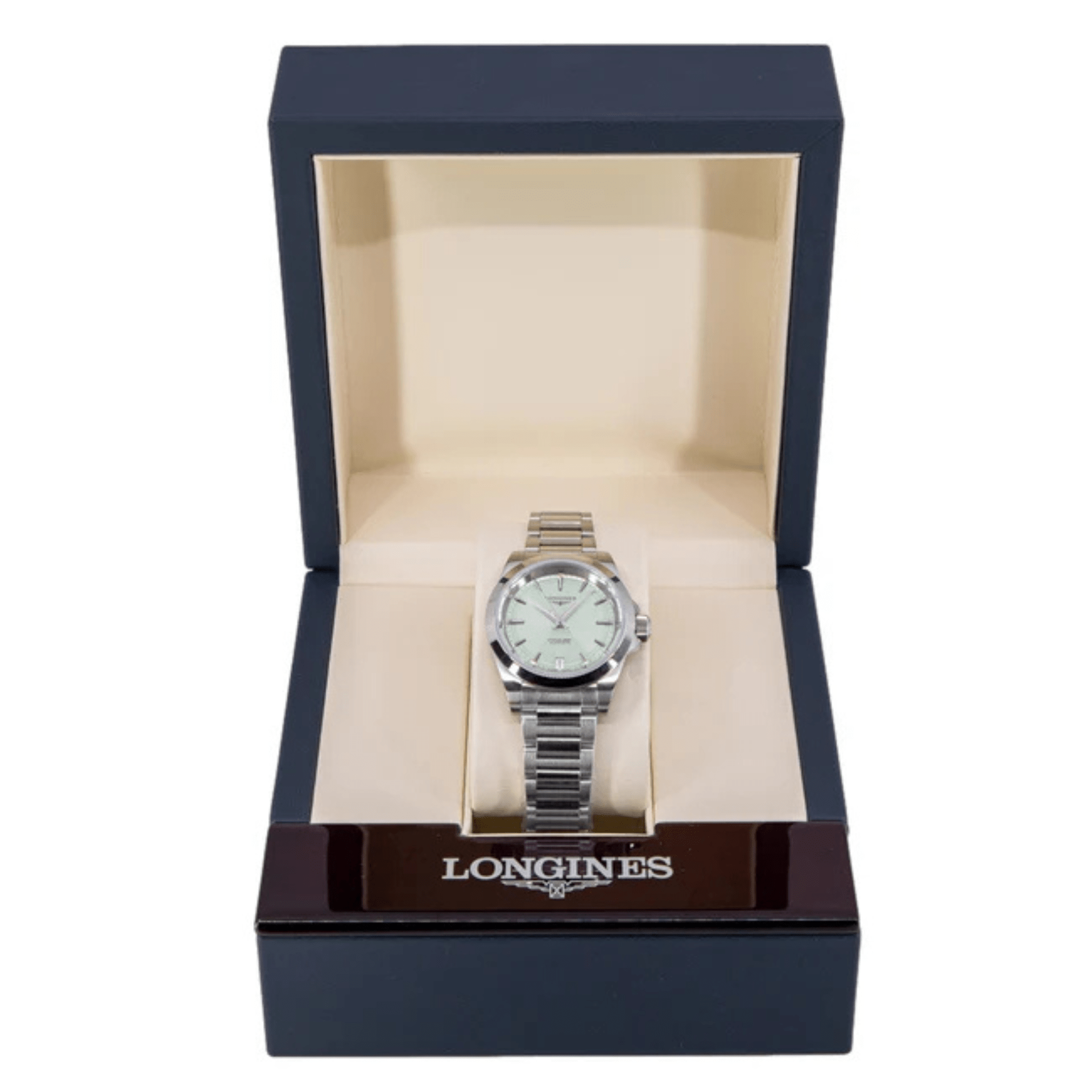 Longines Conquest 34mm esfera Suray Green L3.430.4.02.6