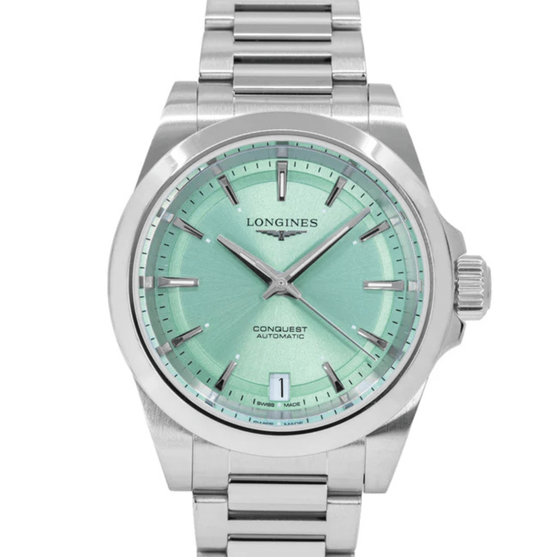 Longines Conquest 34mm esfera Suray Green L3.430.4.02.6