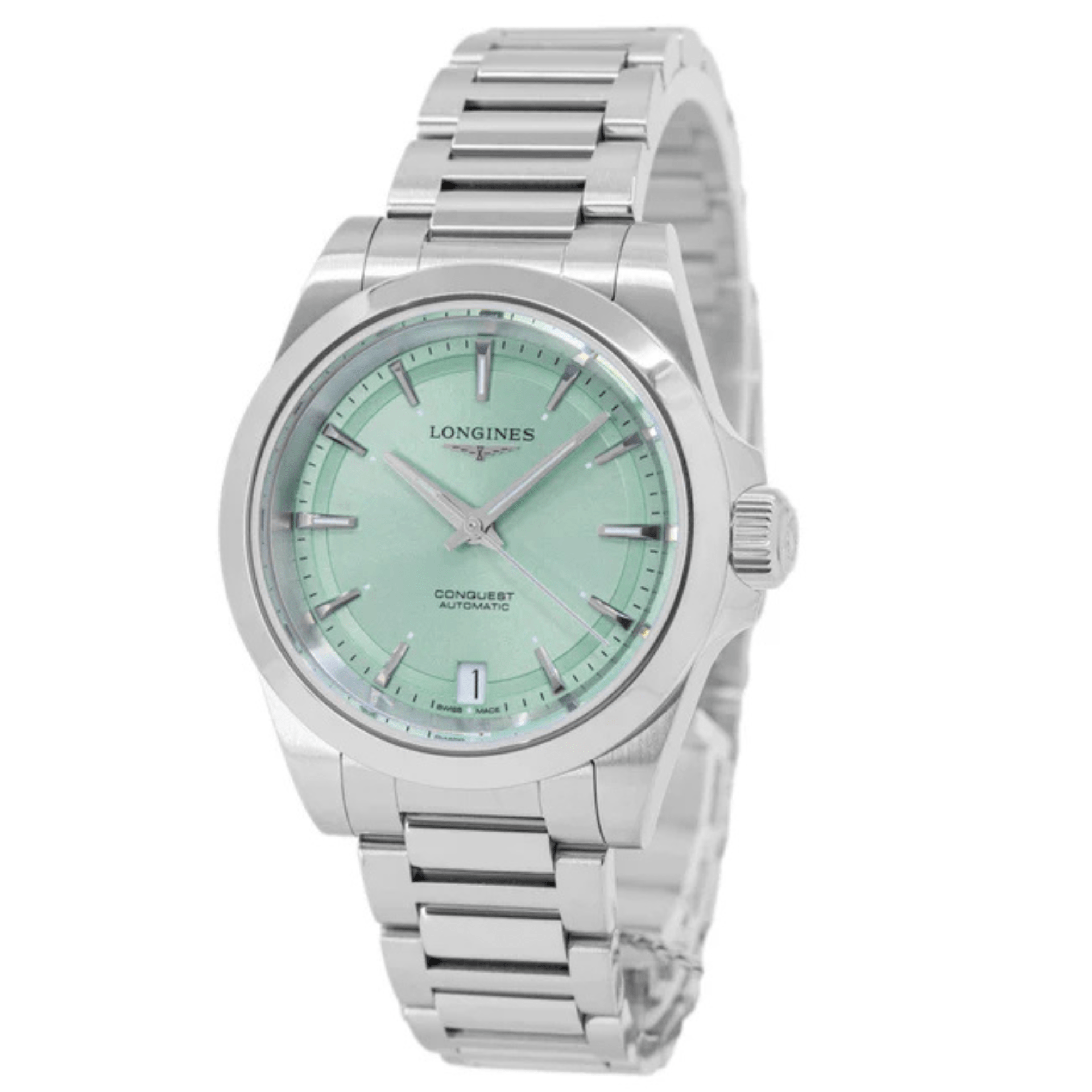 Longines Conquest 34mm esfera Suray Green L3.430.4.02.6