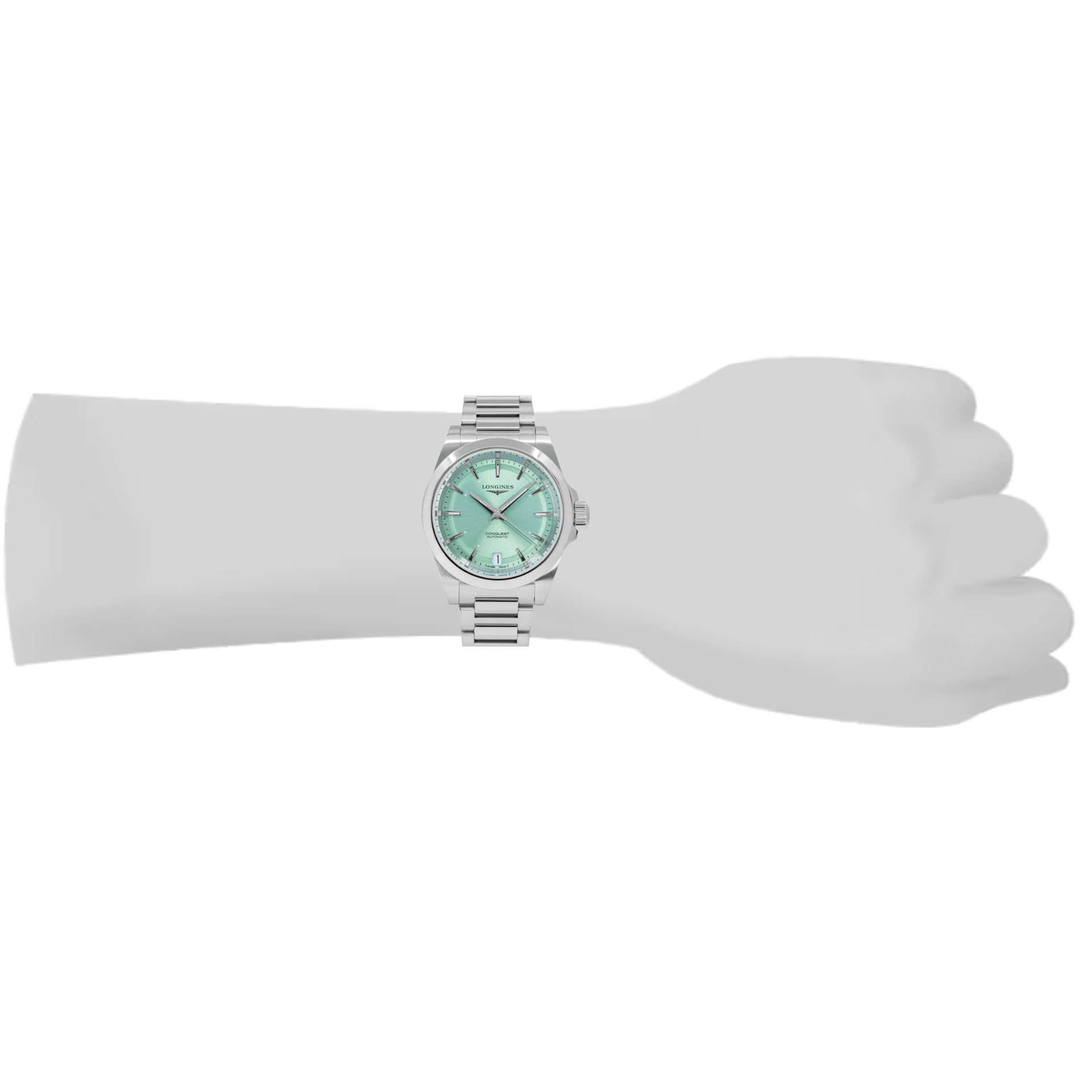 Longines Conquest 34mm esfera Suray Green L3.430.4.02.6
