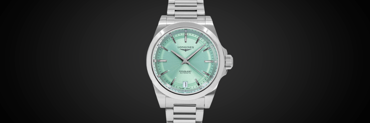 Longines Conquest 34mm esfera Suray Green L3.430.4.02.6