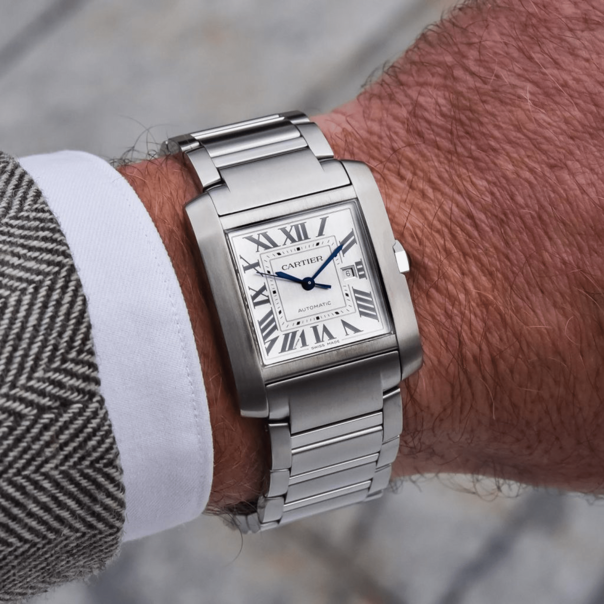 Cartier Tank Française acero 36,7mm ref CRWSTA0067