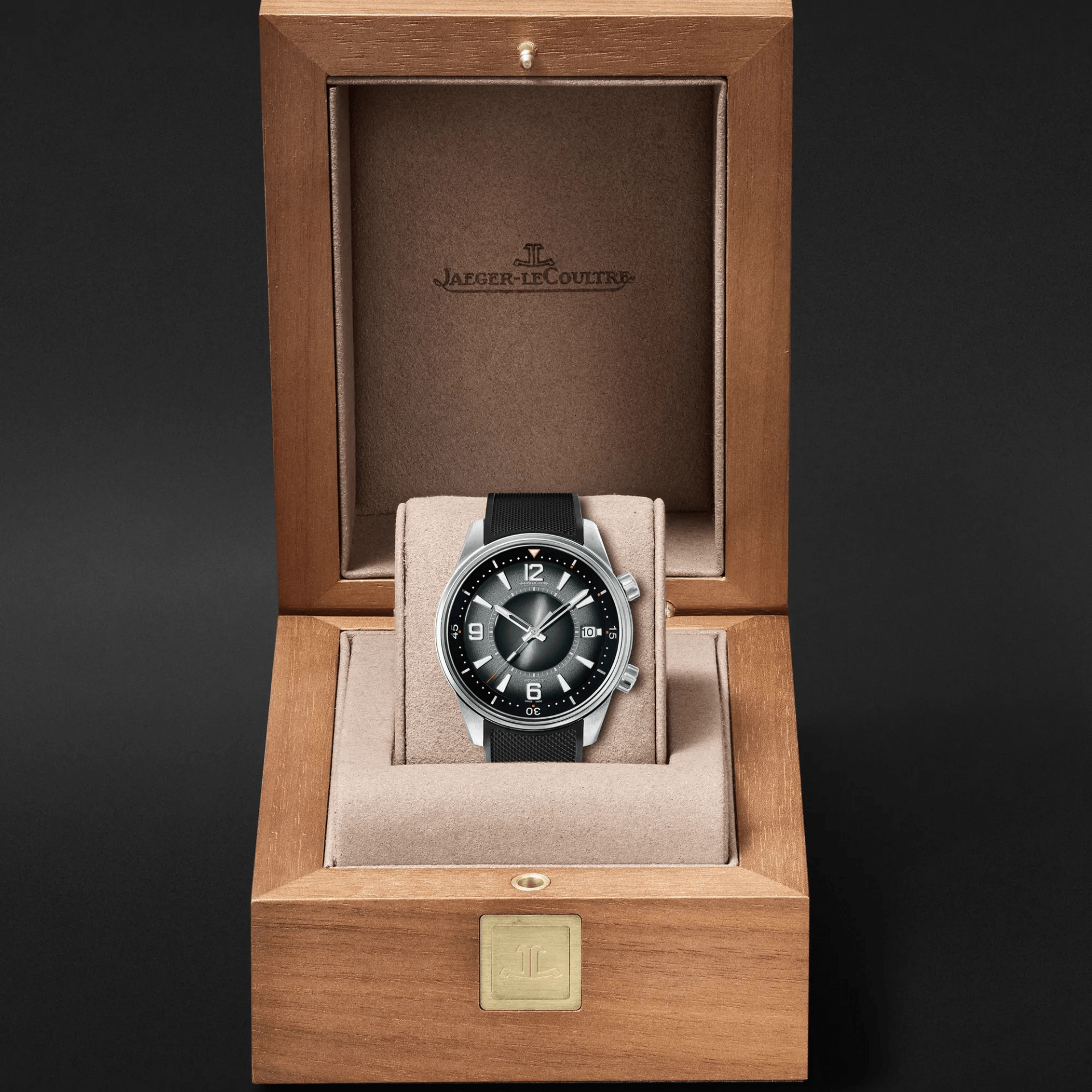 Jaeger-LeCoultre Polaris Date Q9068650 acero 42 mm esfera gray blue correa de caucho