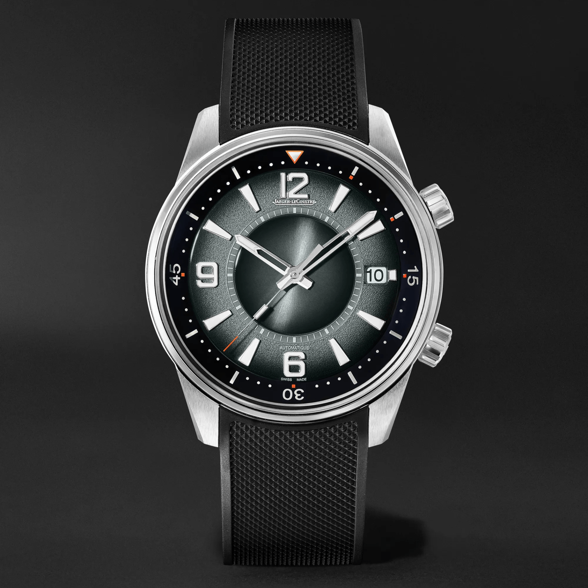 Jaeger-LeCoultre Polaris Date Q9068650 acero 42 mm esfera gray blue correa de caucho