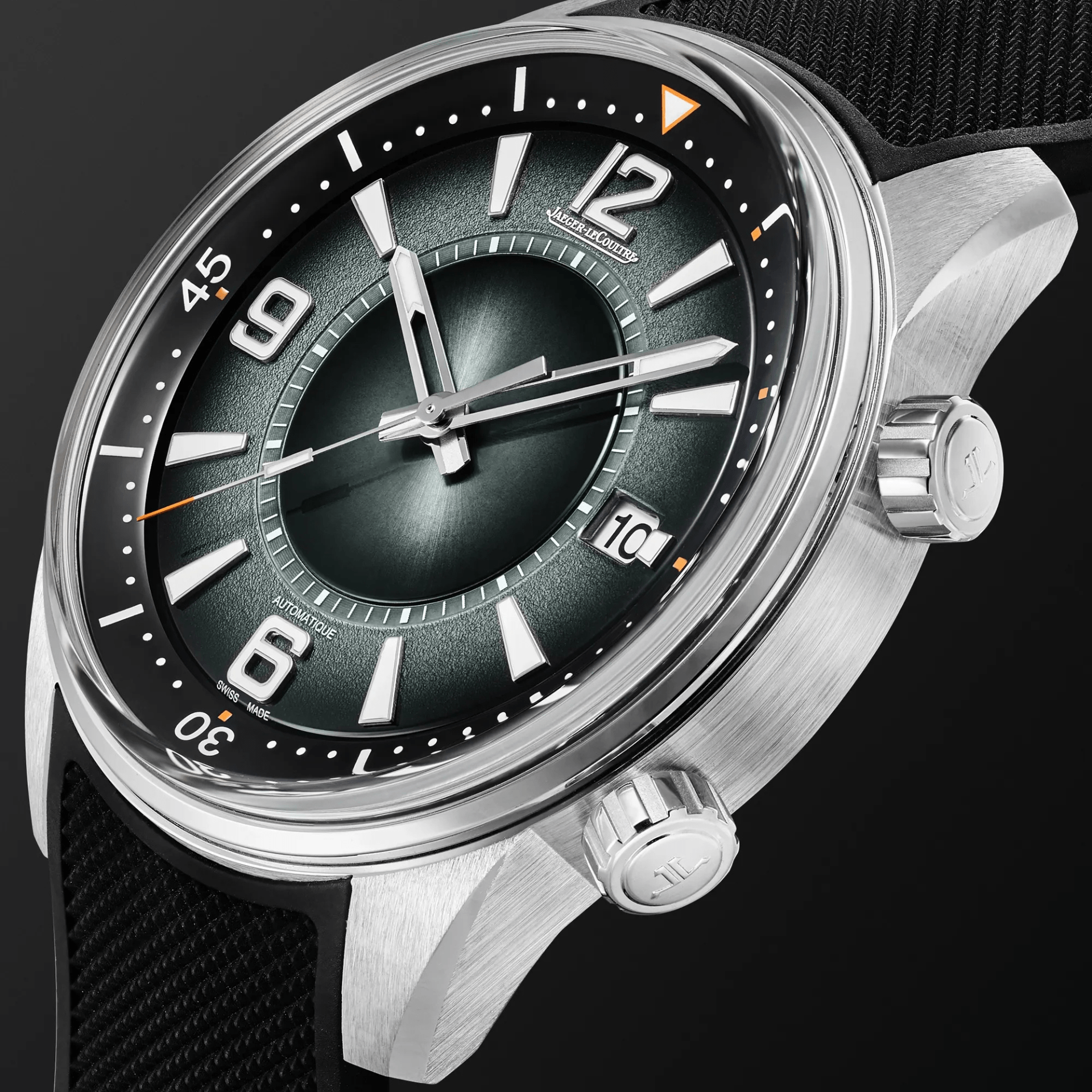 Jaeger-LeCoultre Polaris Date Q9068650 acero 42 mm esfera gray blue correa de caucho