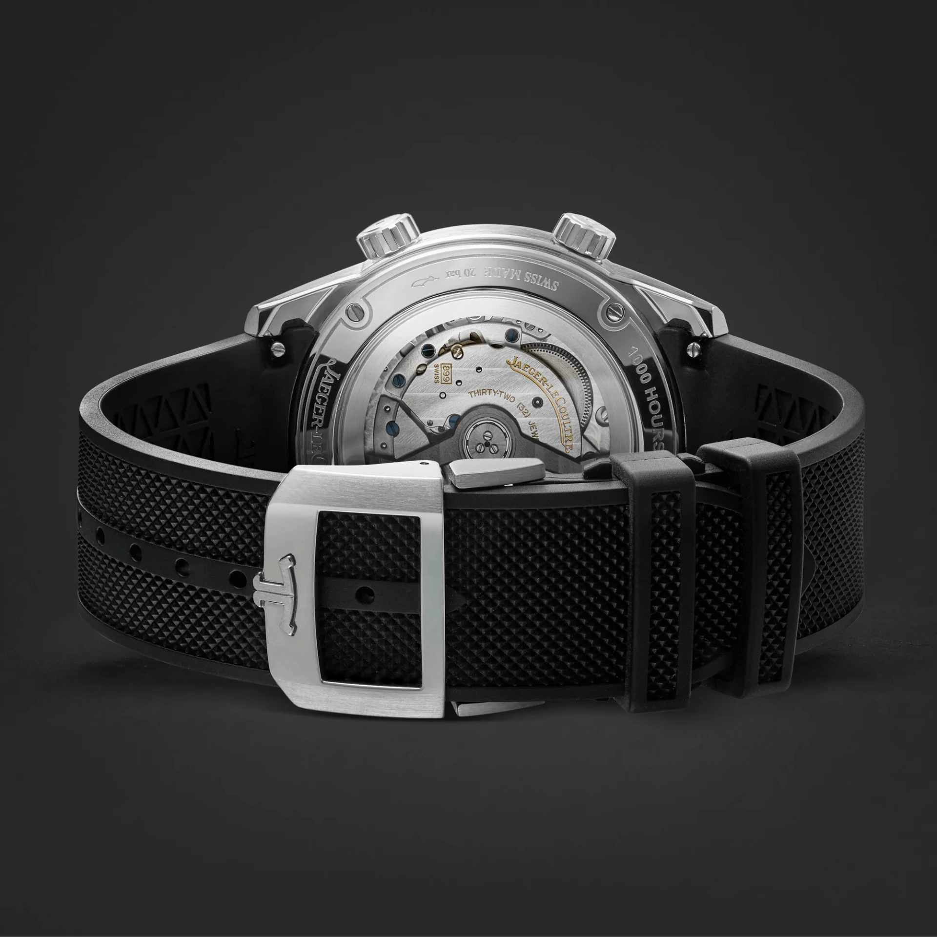 Jaeger-LeCoultre Polaris Date Q9068650 acero 42 mm esfera gray blue correa de caucho