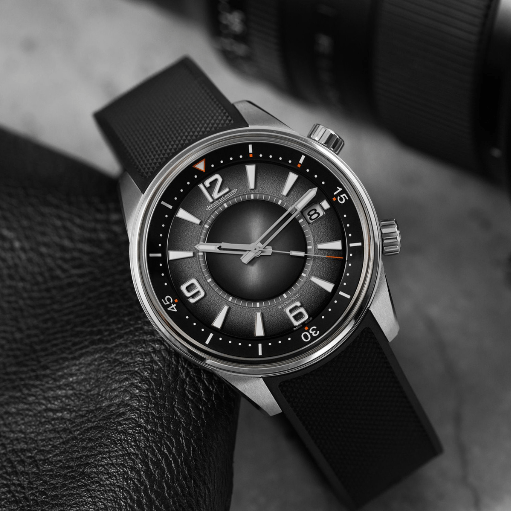 Jaeger-LeCoultre Polaris Date Q9068650 acero 42 mm esfera gray blue correa de caucho