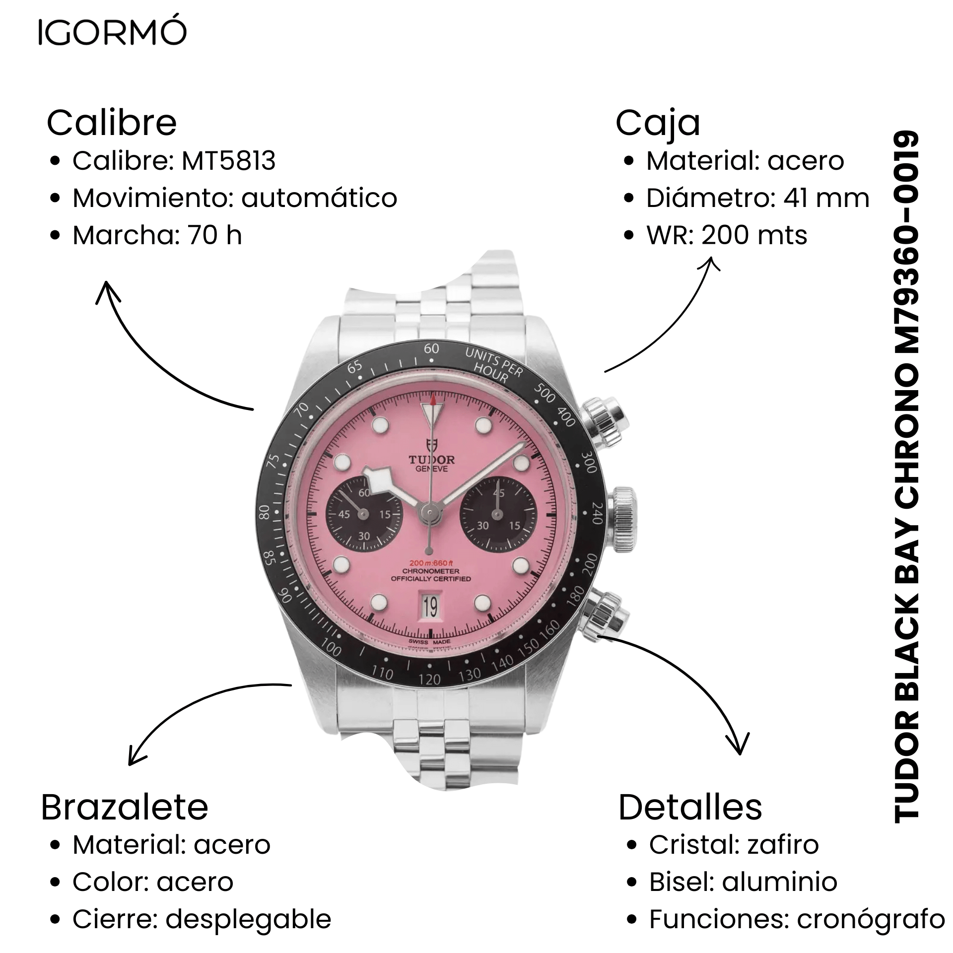 Tudor Black Bay Chrono Pink M79360N-0019