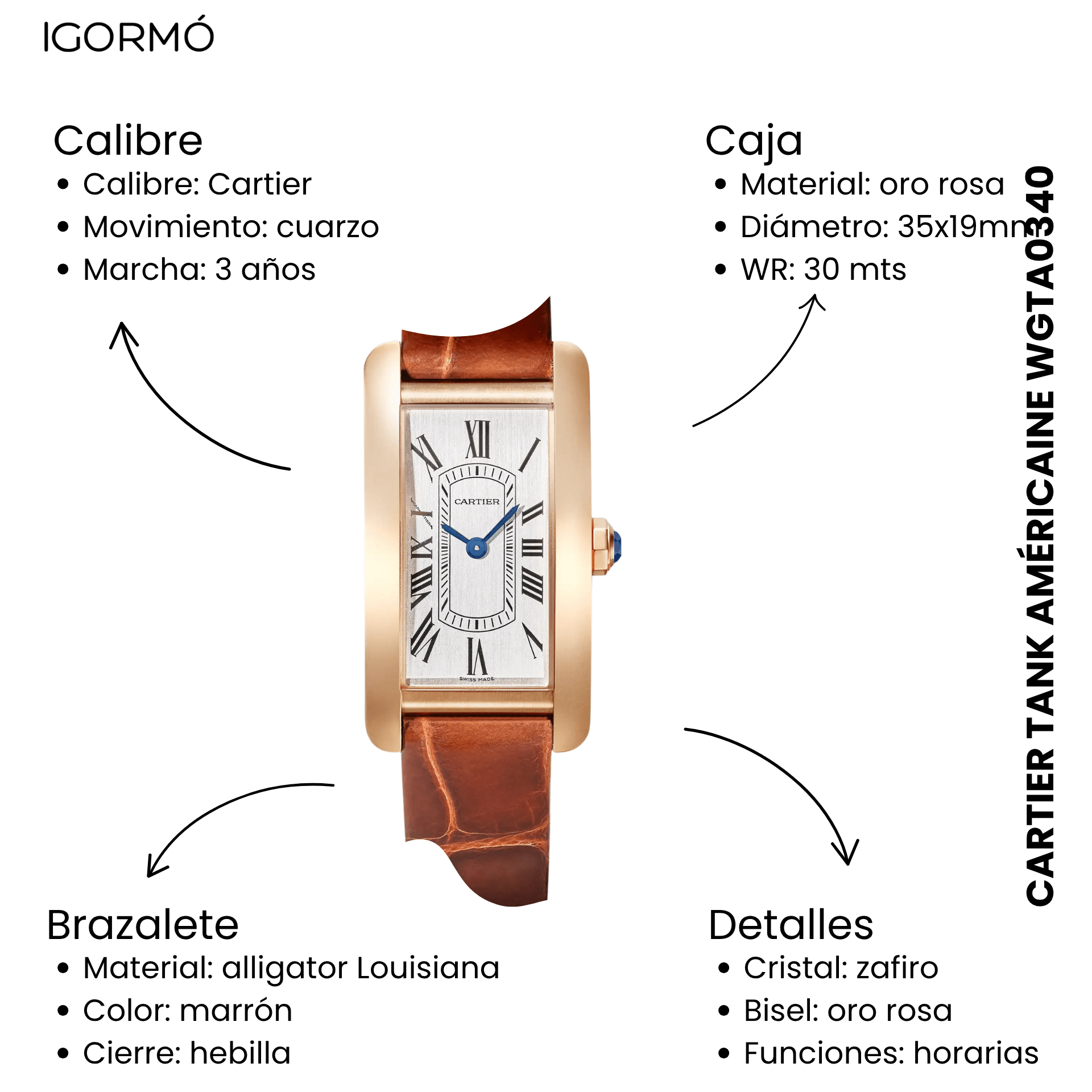 Cartier Tank Americaine oro rosa WGTA0340