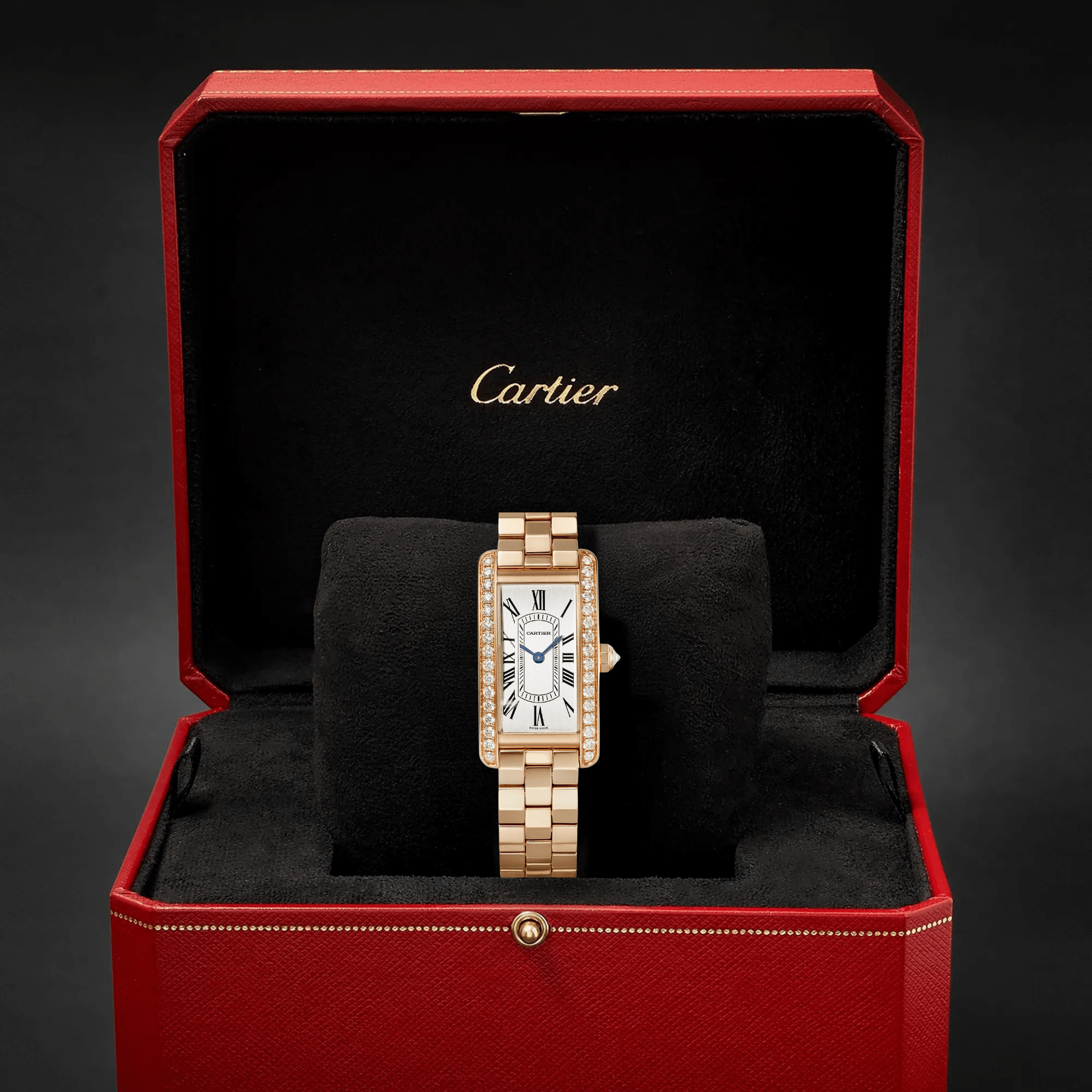 Cartier Tank Americaine oro rosa y diamantes wjta0056