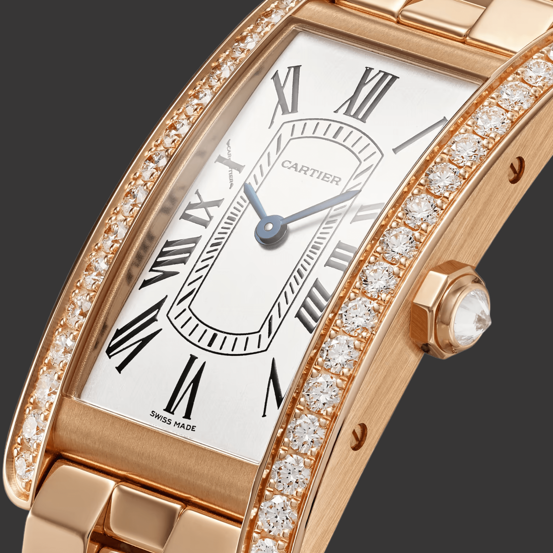 Cartier Tank Americaine oro rosa y diamantes wjta0056