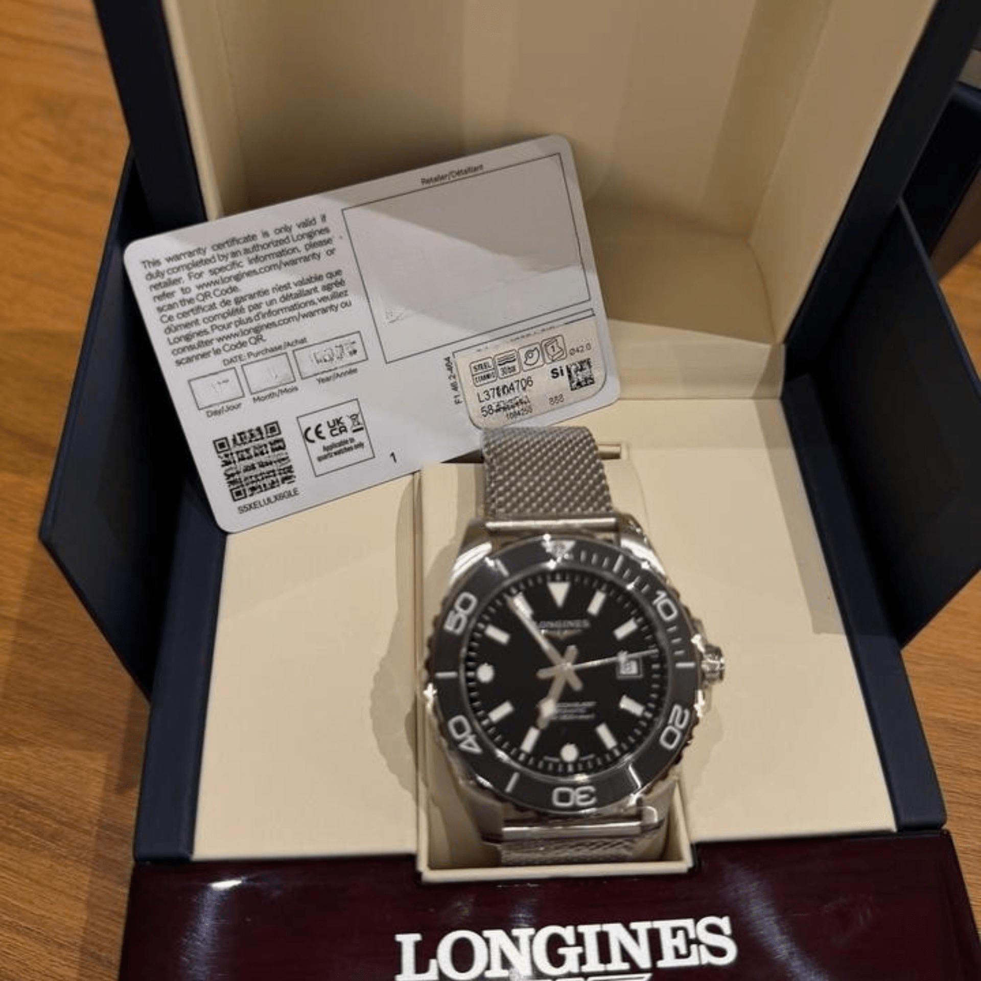 Longines Hydroconquest 39mm negro L3.799.4.70.6