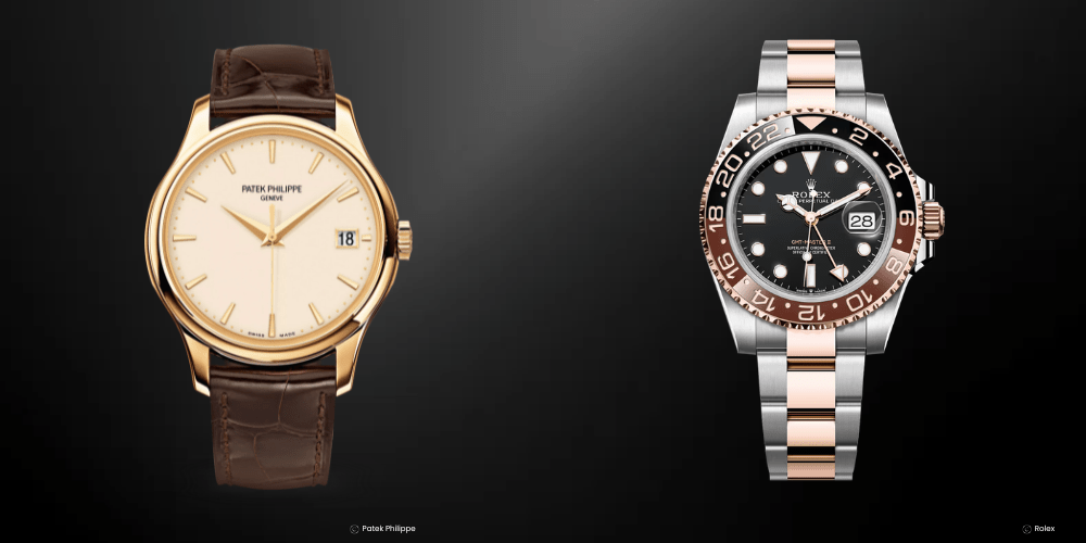 Patek Philippe Calatrava 5227J-001 Rolex GMT-Master II Ref 126711CHNR Root Beer