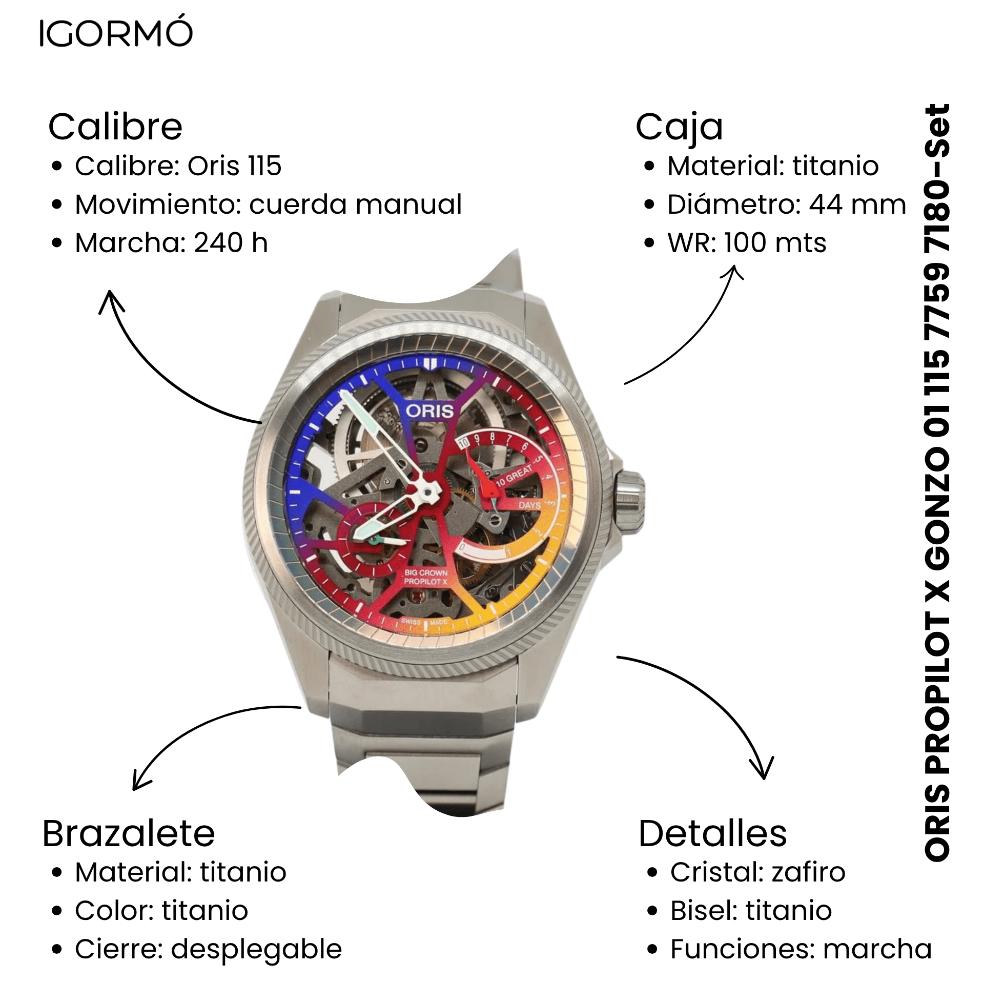 Oris ProPilot X Gonzo edition 01 115 7759 7180-Set -Venta IGORMÓ